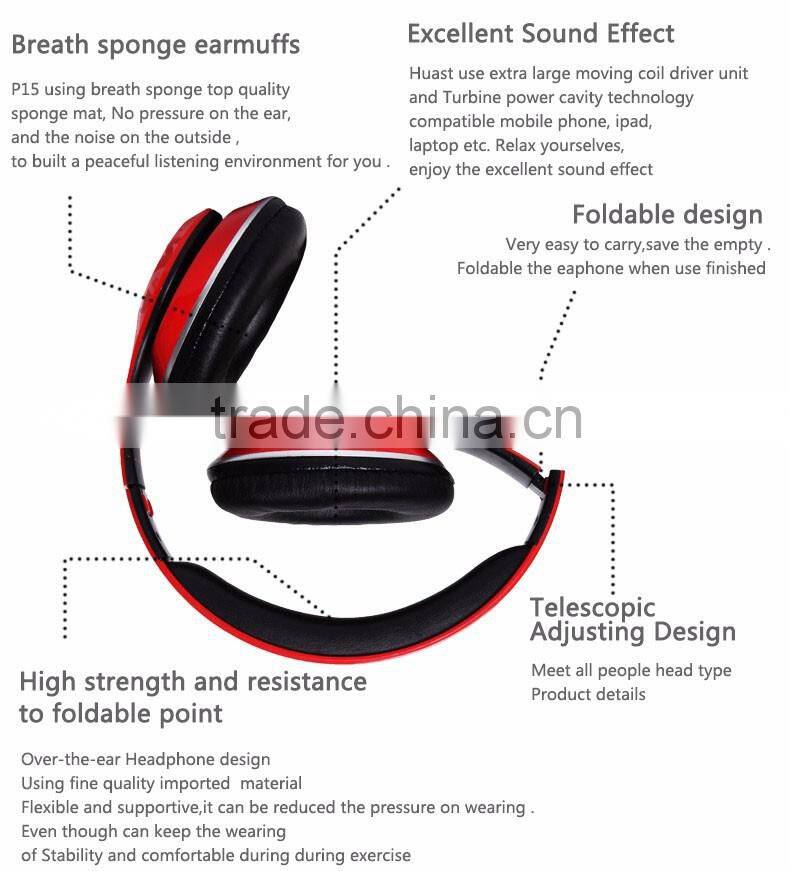 New headset bluetooth Headset Wireless Stereo bluetooth Headset Support FM TF for Mp3 Computer Smartphone