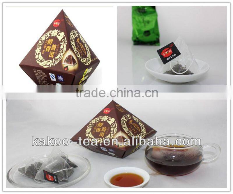 original pyramid teabag with yunnan pu erh
