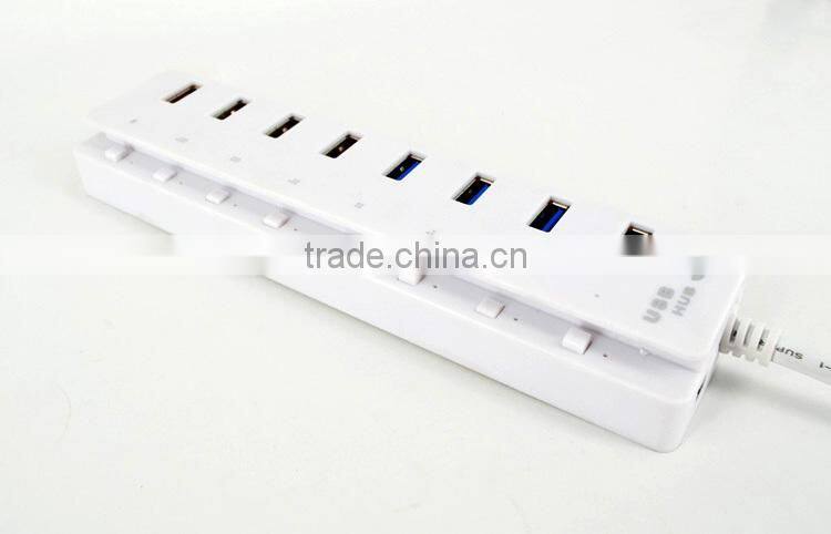 Top selling 7 port usb 3.0 with i quick charging port interface type from CE/ROHS/FCC certifiaction usb hub manufacturers