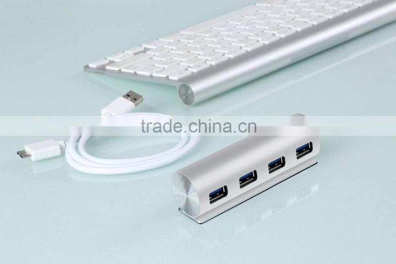 Hi-Speed Aluminum 4 port usb 3.0 hub from usb hub suppliers with Led Light