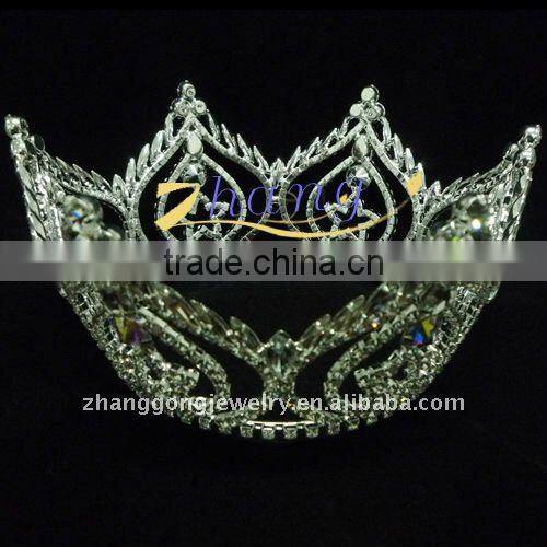 star dully round rhinestone wedding crown
