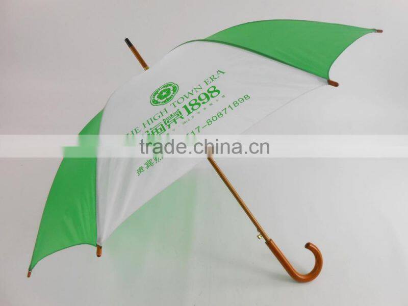 53*8 ribs wooden shaft and handle custom print umbrella