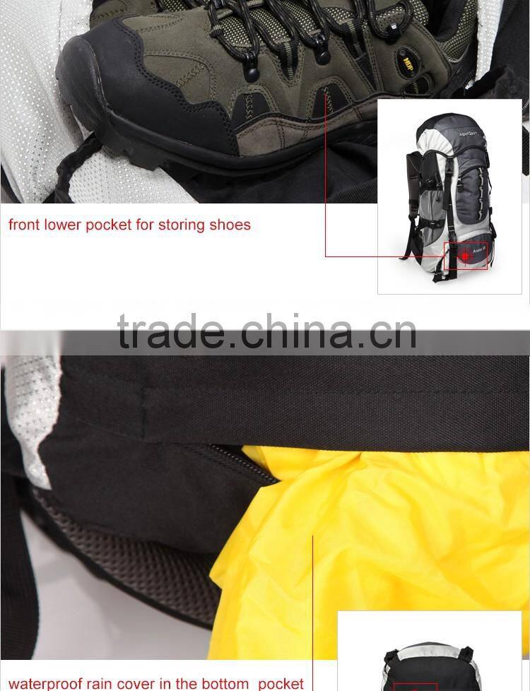 Waterproof polyester camping hiking backpack china