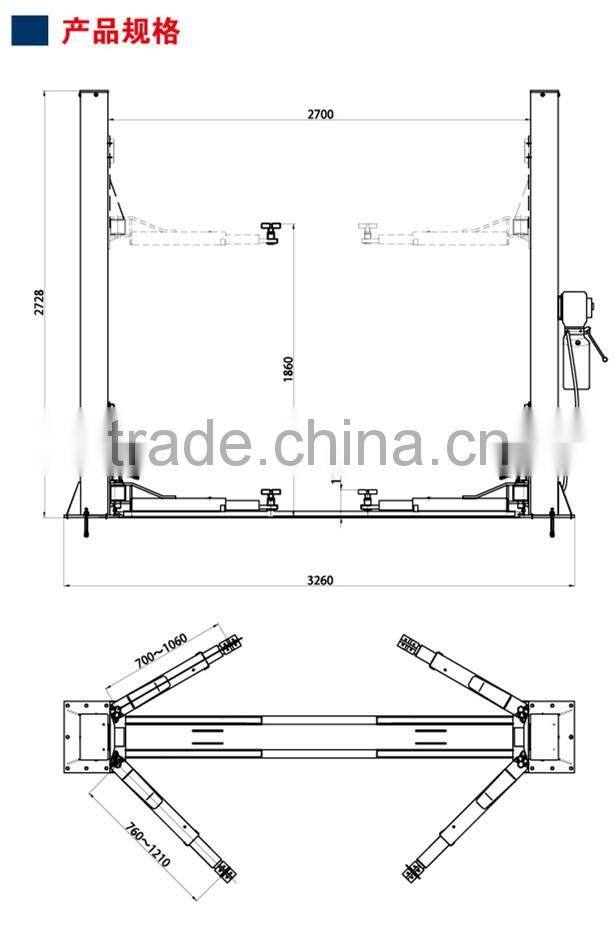 NEW,CE,ISO, 3.5TON ,Two post vehicle lift- YSJ223,