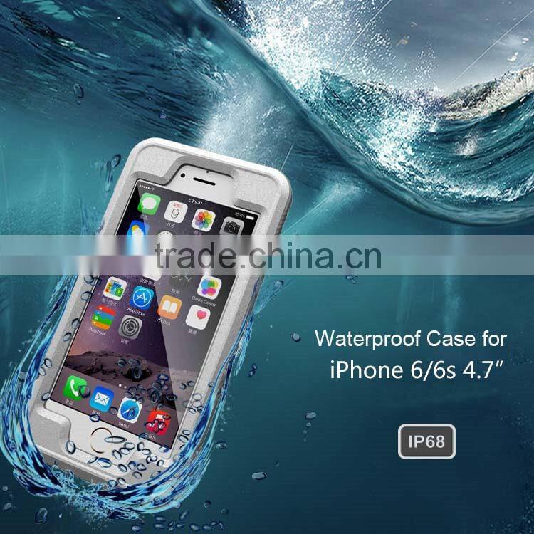100% Seal Waterproof Phone Case for iPhone 6 6S White IP68 Mobile Housing