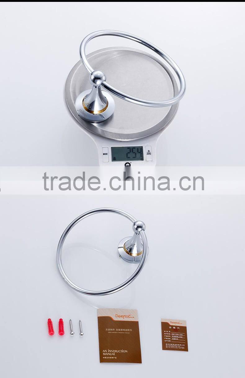 80360 bathroom accessory fashion hotel use circular towel Ring with gold Towel holder