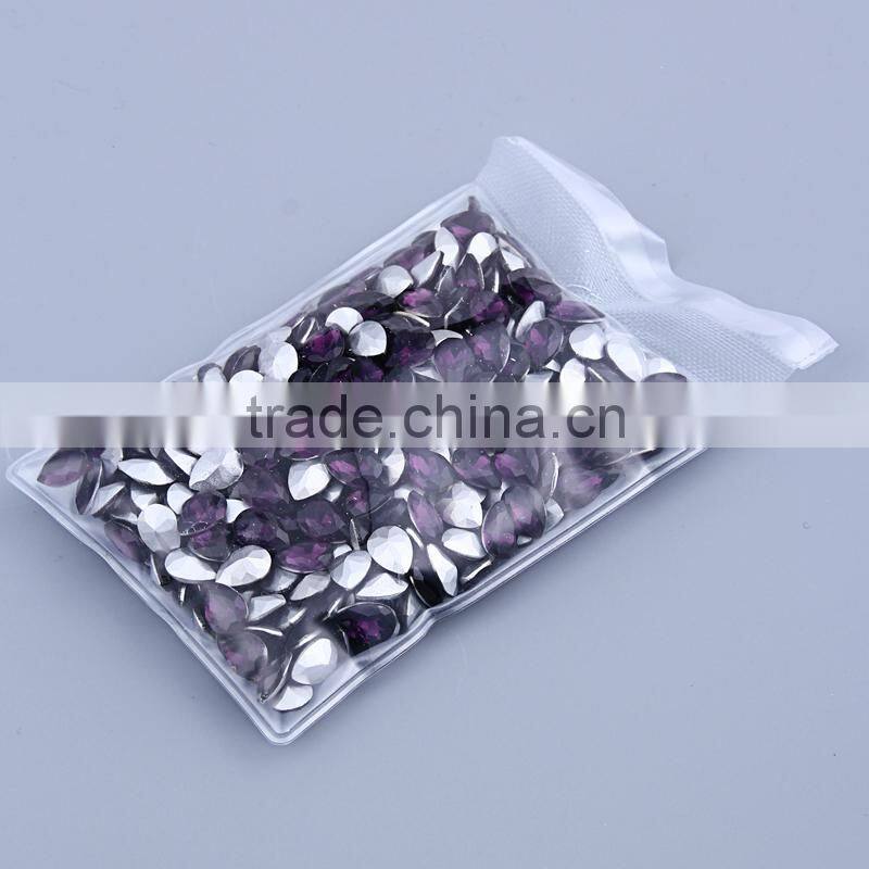 Hot sale lead free sharp drop shaped loose crystal stone for nails