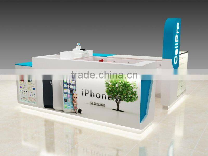 Square shape mall phone cases kiosk, cell phone cases display kiosk, cell phone accessories kiosk for sale