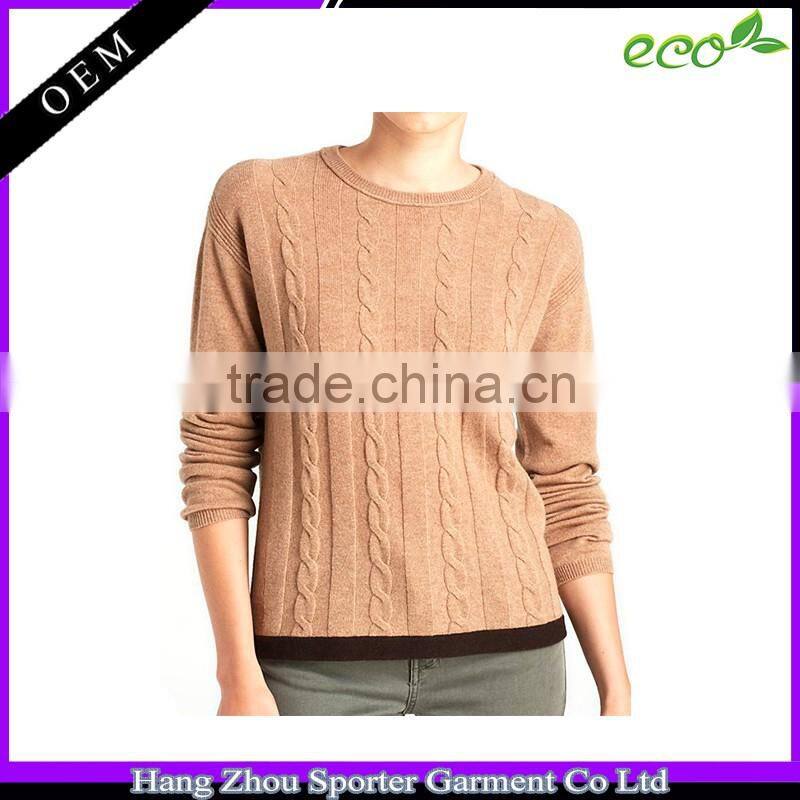 16FZCAS08 contrast colour cashmere sweater women