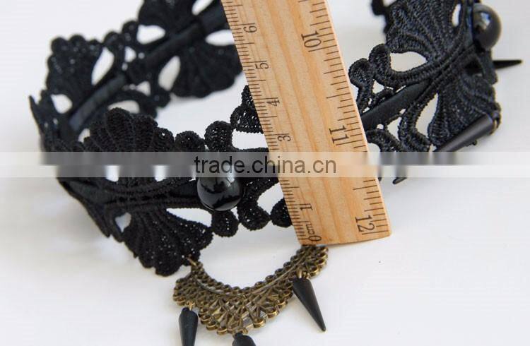 MYLOVE women rivet hair accessory black lace headband