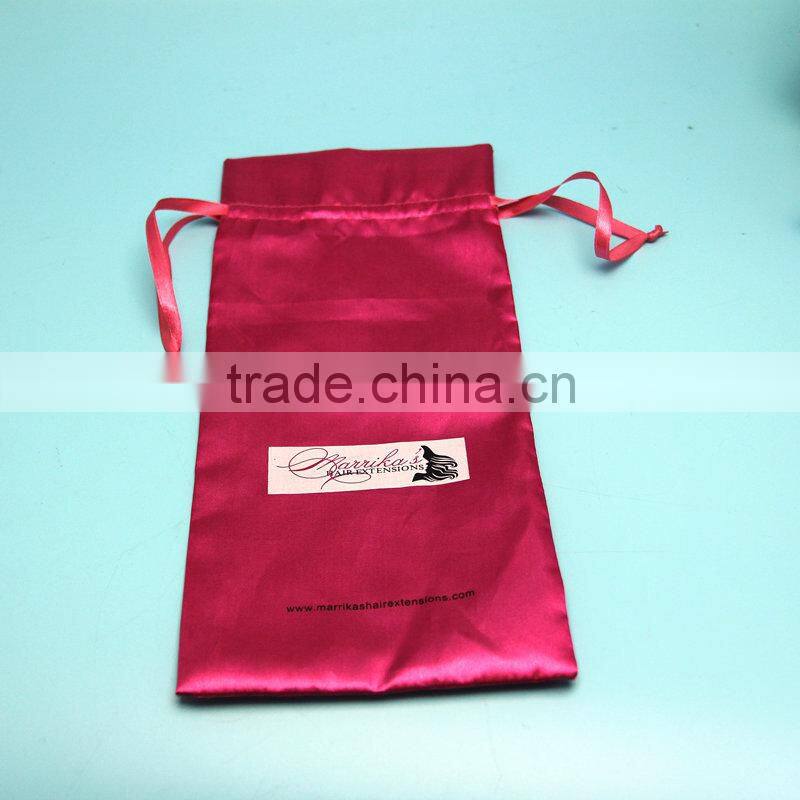 Wholesale newest custom long satin hair extension bag