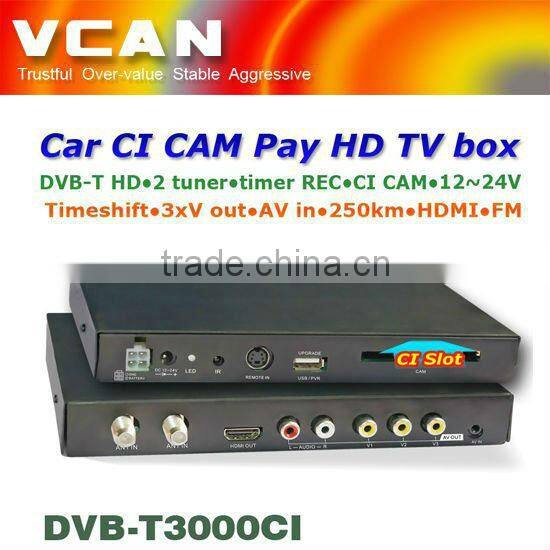 DVB-T3000CI car DVB-T TV box MPEG2-4 DTV Europe TNT TDT CA high speed