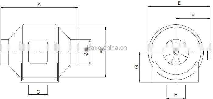 Household Mixed Flow Plastic Inline Duct Fan