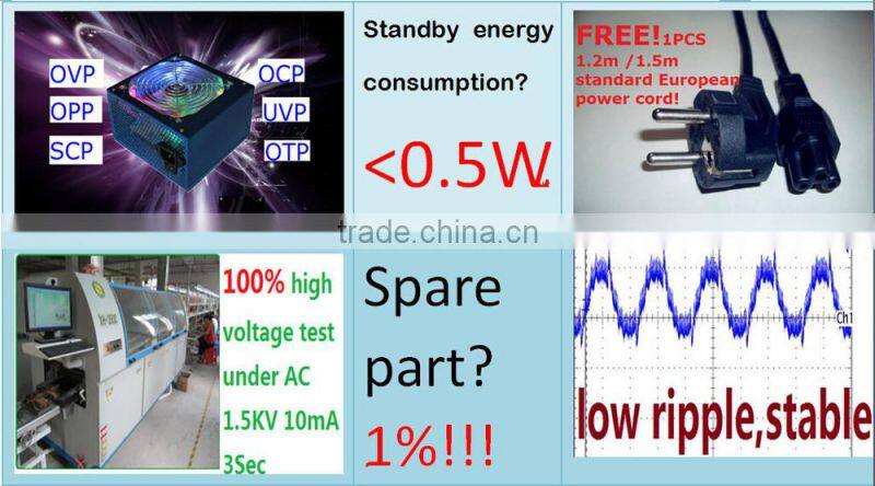 450W 20+4 pin big fan silent Intel ATX 12V 2.31 PC power supply