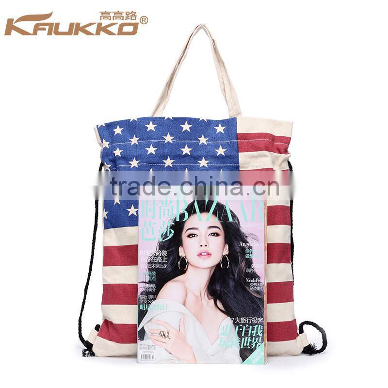 2016 New arrival canvas shoulder bag foldable shopping bag with factroy price
