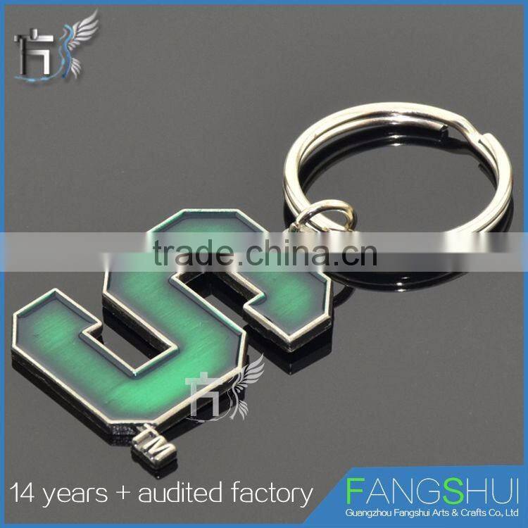 Top quality metal diamond alphabet letters keychain hot sell