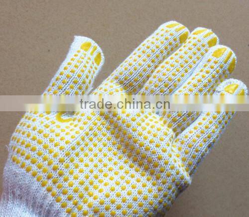 BSSAFETY Polyester or cotton knitted PVC dotted slip resistant safety work glove from China supplier