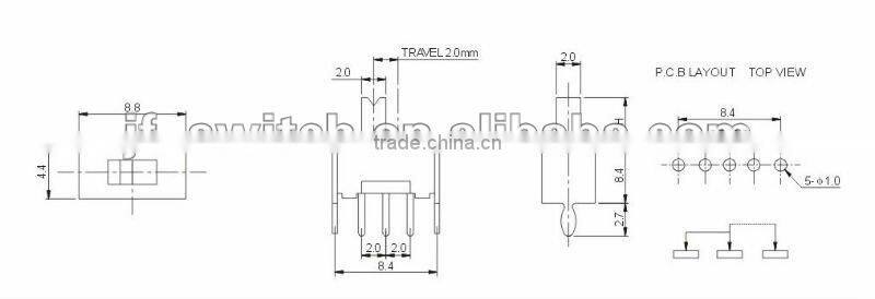 mini toggle switch SS-12D07(1P2T)
