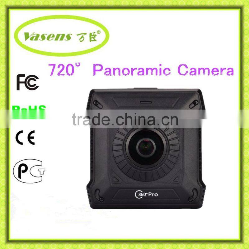 Dual lens fisheyes 360 degree 720 degree panoramic sport camera 1080p Wifi panoramic Camera