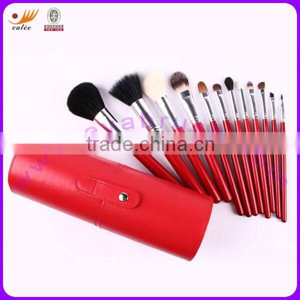 Fashional Professional Cosmetic Brush Set with Red Cylinder Pouch