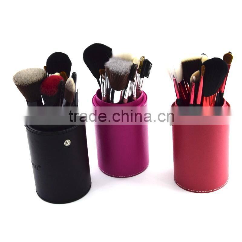 Long lasting cosmetic brush for beginner professional 15pcs makeup brush with cylinder