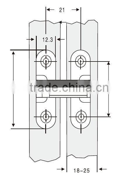 Chrome-plated 180 Degree Concealed Hinge for Furniture, Mirror Cabinet Door Hinge