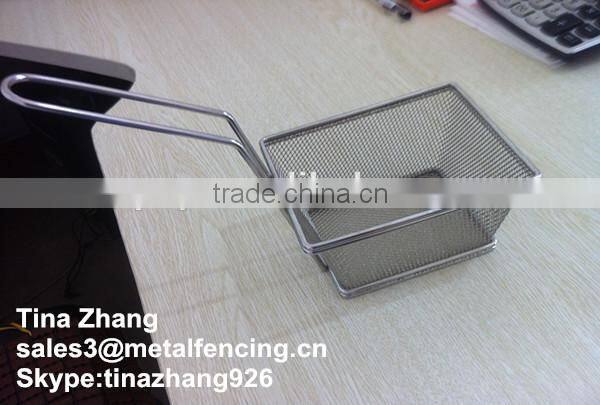 Fry basket/food colander/noodle strainer/fry basket mesh strainer/food serving basket