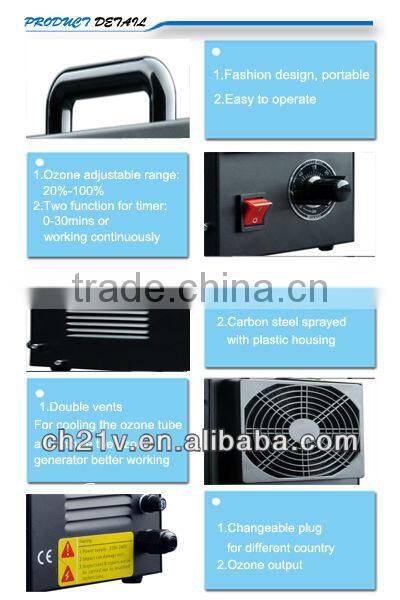 2013 Portable Ozone generator for home air purifier with CE