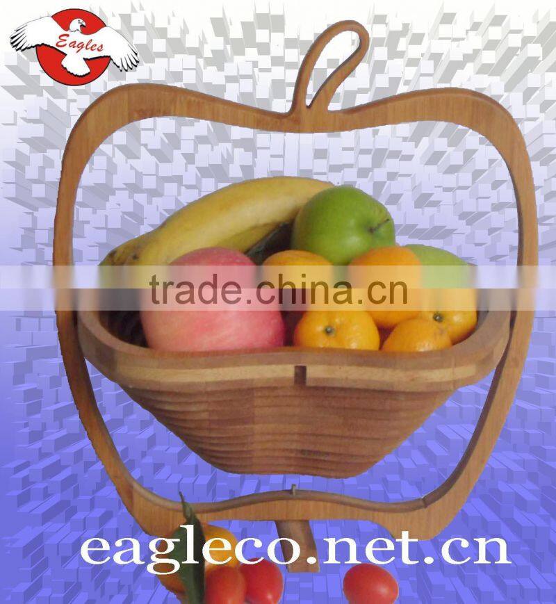 Apple shaped bamboo folding fruit basket