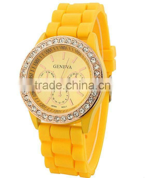 Custom Charming geneva platinum watch japanese movement