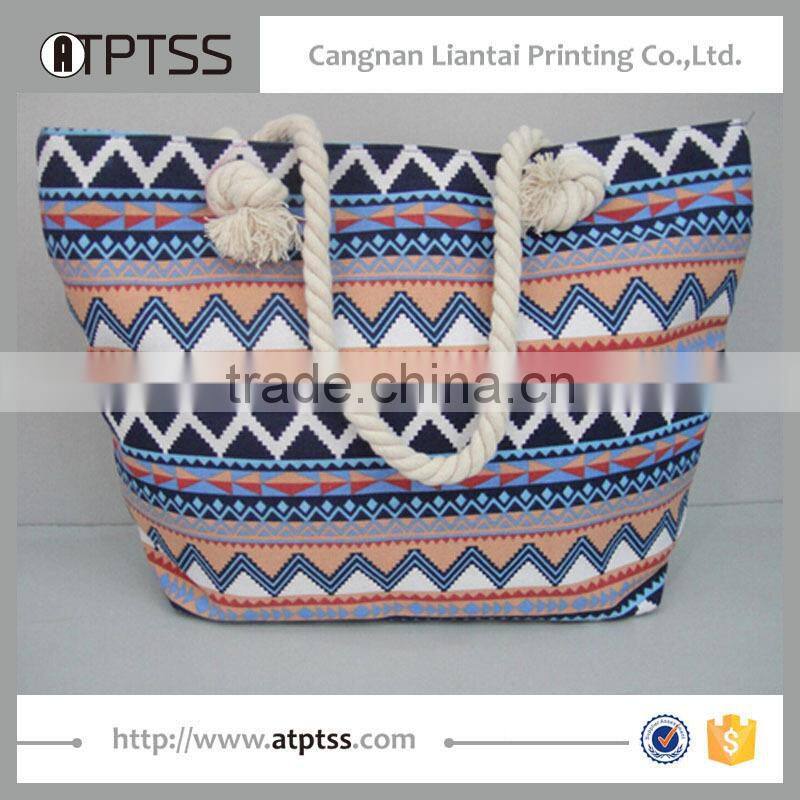 Long handle cotton shopping popular generous fashion canvas tote bag