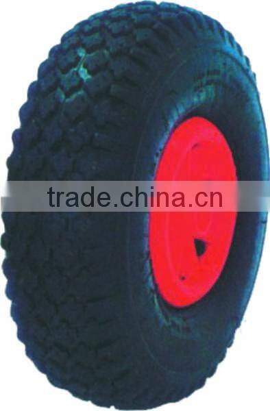 Rubber wheel PR1023,Plastic rim rubber wheel 10" x3.00-4