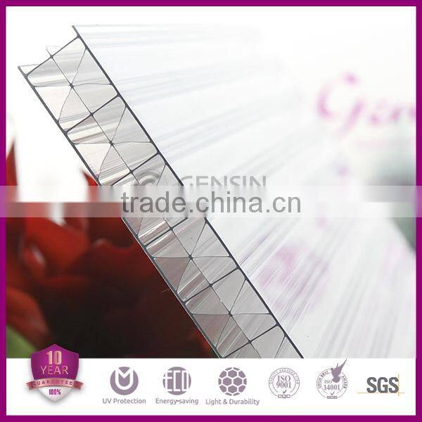 Construction Skylight Opaque Polycarbonate Sheet Hollow Multiwall UV Resistance Coating High Compact Strength