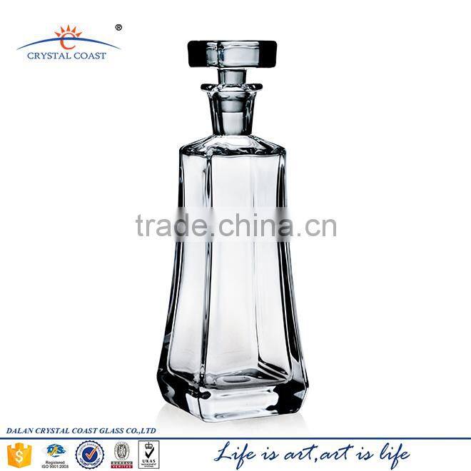 Cheap modern clear machine-made lead crystal glass wine bottles for sale