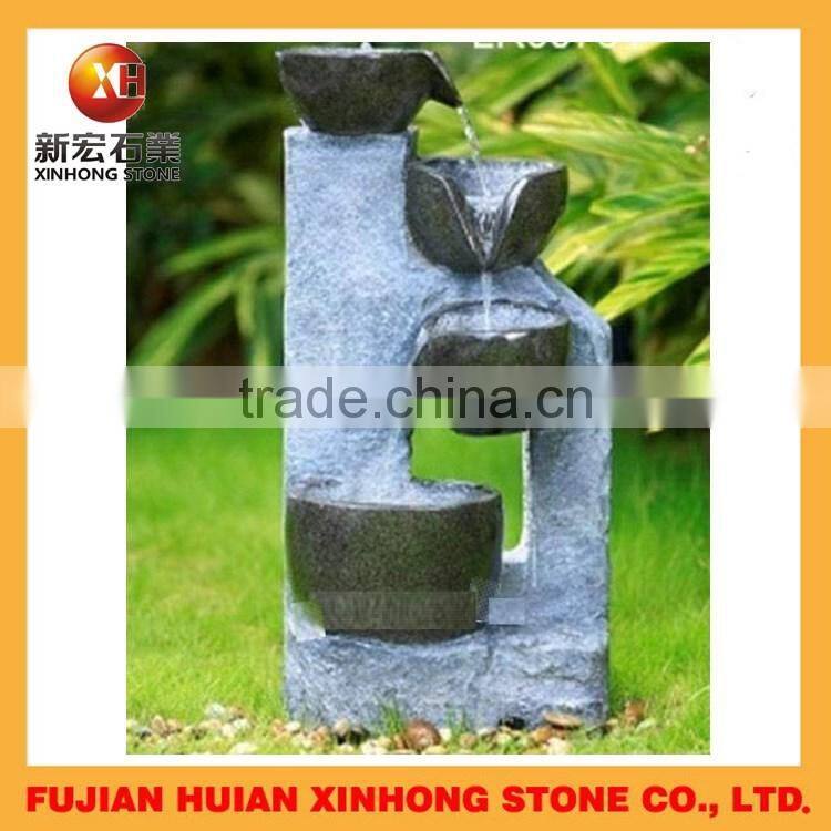 natural antiqued small garden stone water fountain
