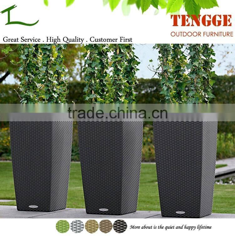 Planter Set Patio Rattan Big Outdoor Flower Pots