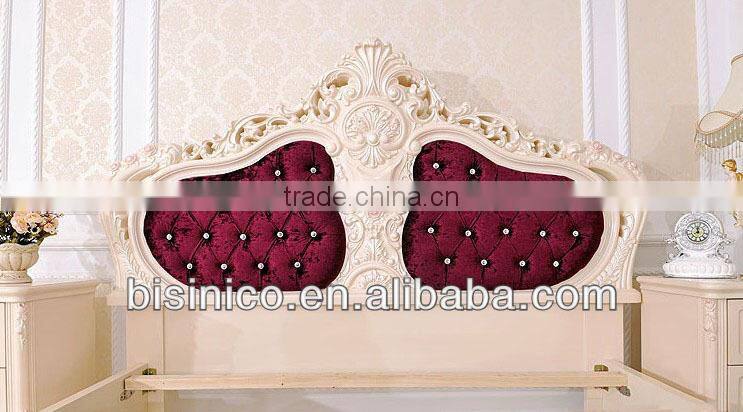 Luxury French style hand carved wooden living room double bed