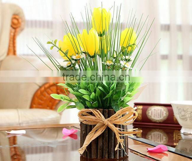 New design wedding decorative silk flowers artificial potted tulips