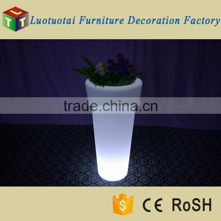 Modern round shape high LED flower pot/LED planter with 16 color changing for outdoor