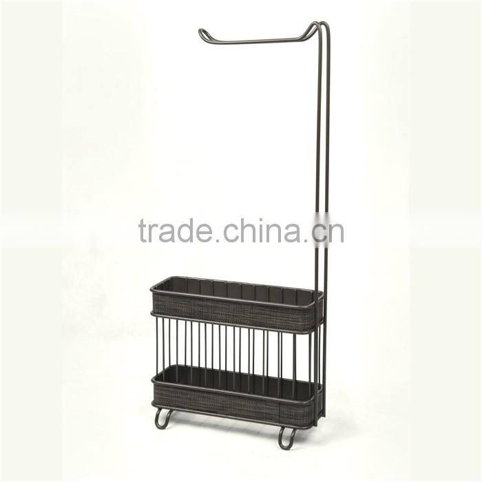 Rectangle Rack, Standing Holder with One Hook, Bronze