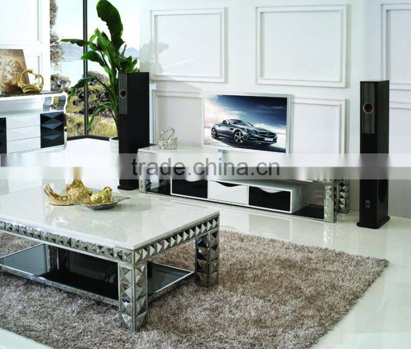 E338 Home furniture marble design TV stand for sale