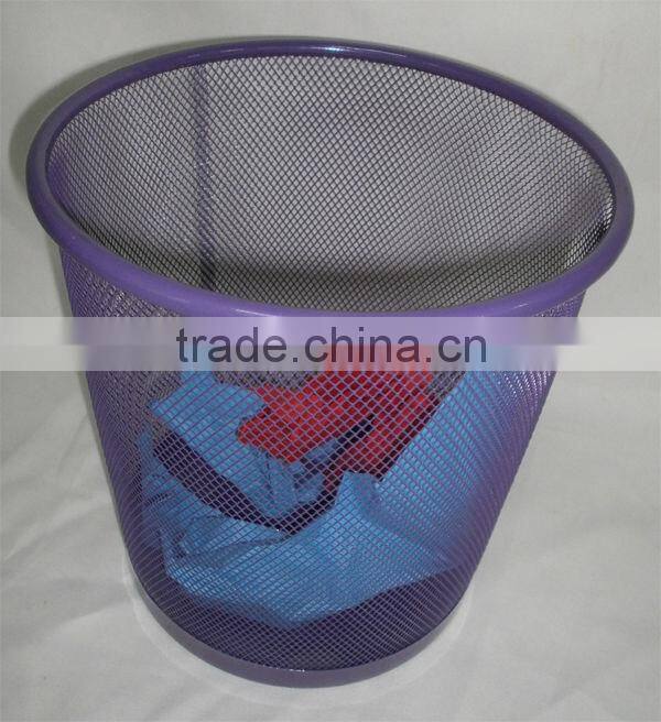 Beautiful Fashion Small Metal Wire Mesh Round Open Top Waste Bin/ Waste Paper Basket
