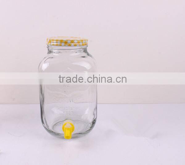 6L glass beverage dispenser with faucet