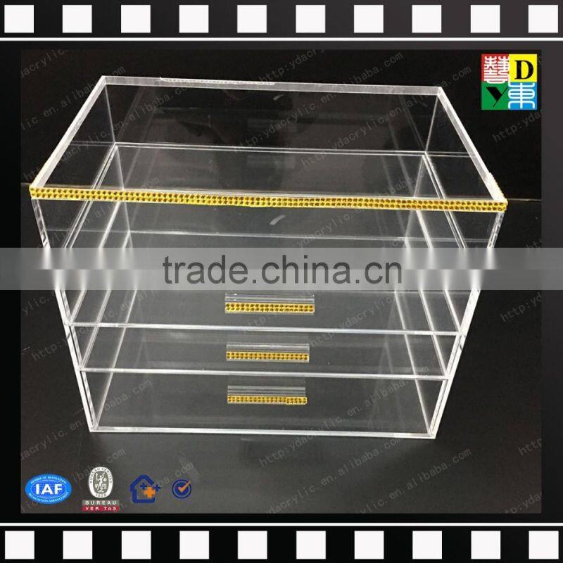 2016 HIGH TRANSPARENT ACRYLIC MAKEUP ORGANIZER 4 COMPARTMENTS WITH LIPSTICK HOLDER