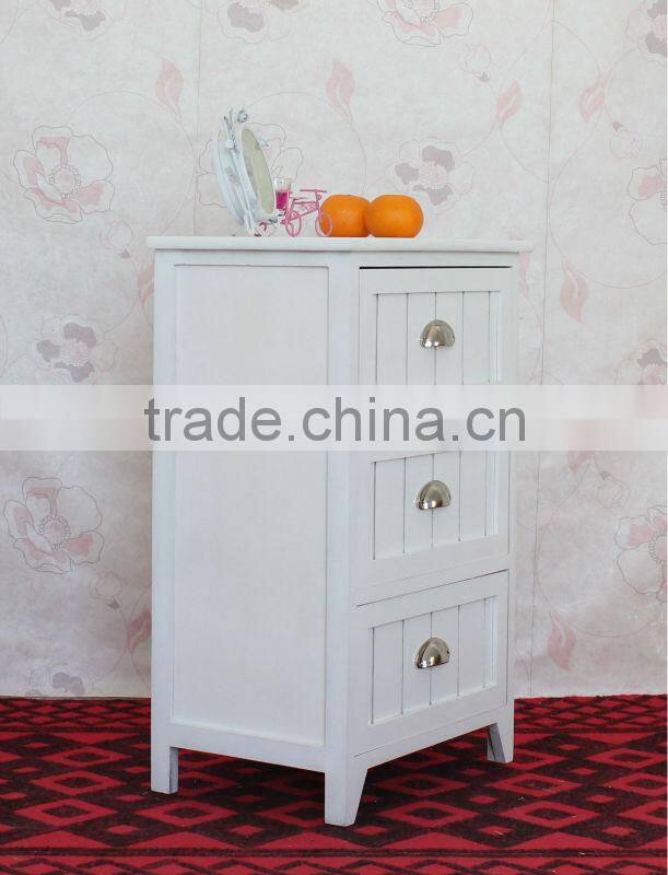 UEnjoy Shabby Chic Pair of Bedside Table Unit Wooden Cabinet 2 Drawers Nightstand Bedroom