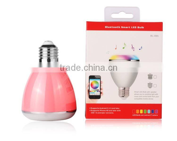 2017 audio trending products app color change led bluetooth speaker light bulb