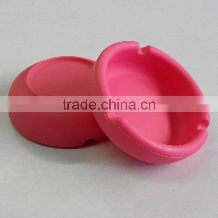 Hot selling promotional gift silkscreen printing round silicone ashtray