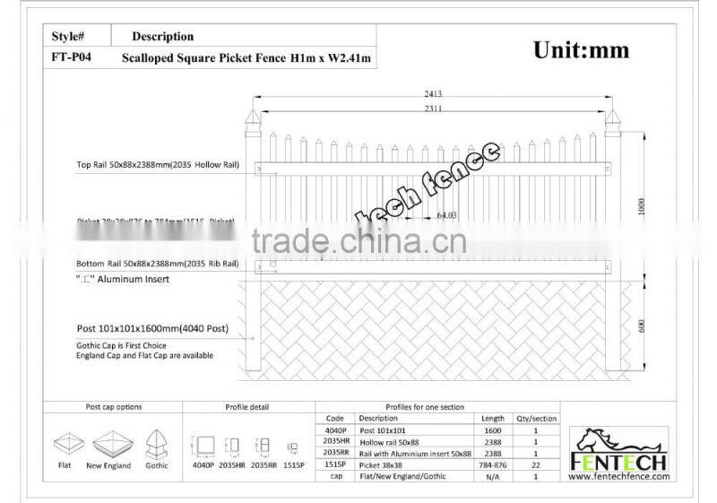 Pretty high quality ASTM standard decorative plastic/pvc/vinyl picket fence