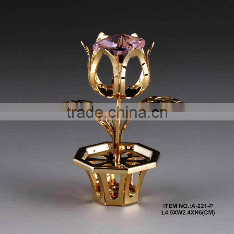 High Quality 24k gold plated decorative sunflower