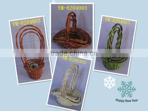 3pcs miniature wicker flower basket (factory supplier)
